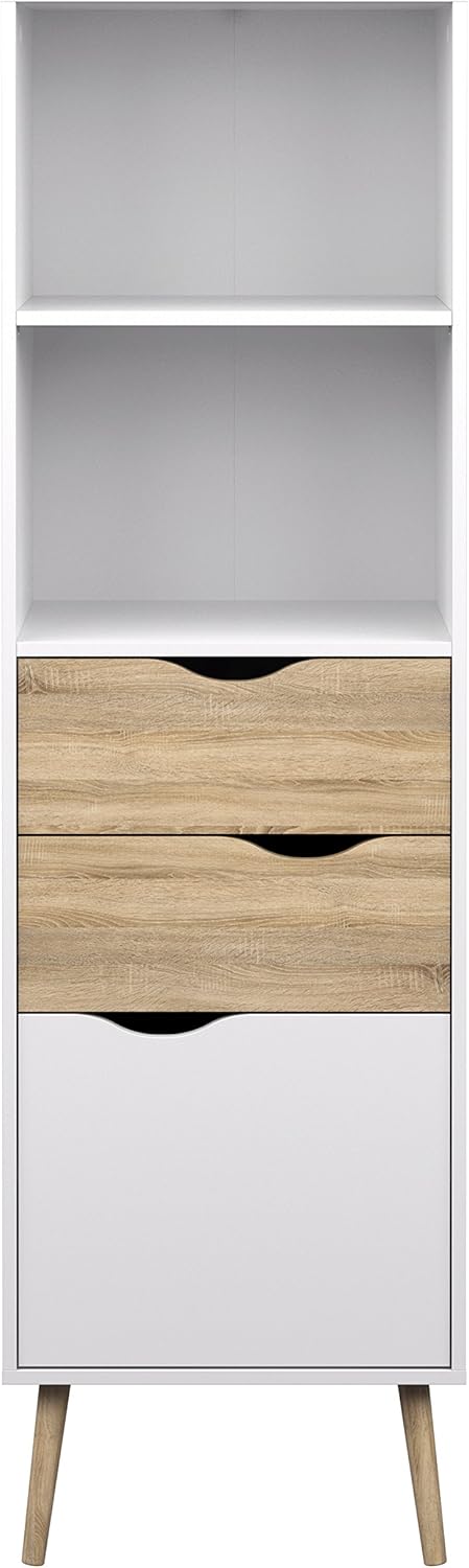White Oak 2 Drawer 1 Door Bookcase C53941