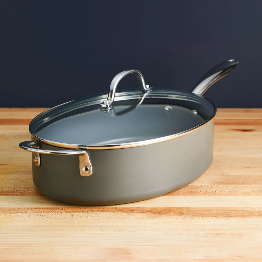 Hard Anodized Nonstick 5 qt Oval Saute Pan Q810