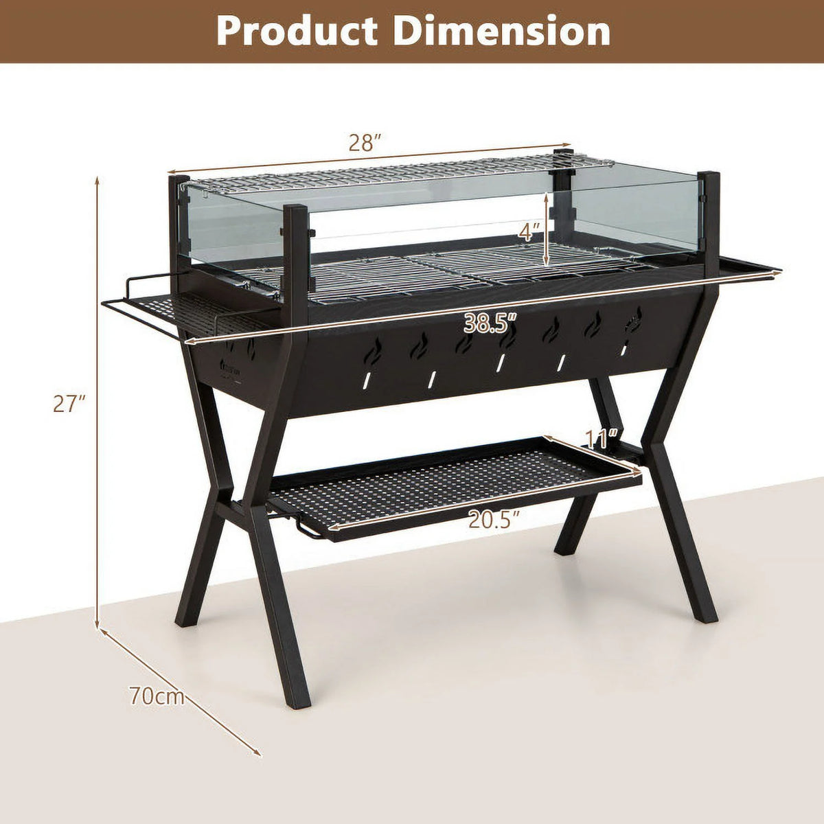 3-in-1 Charcoal BBQ Grill F15165