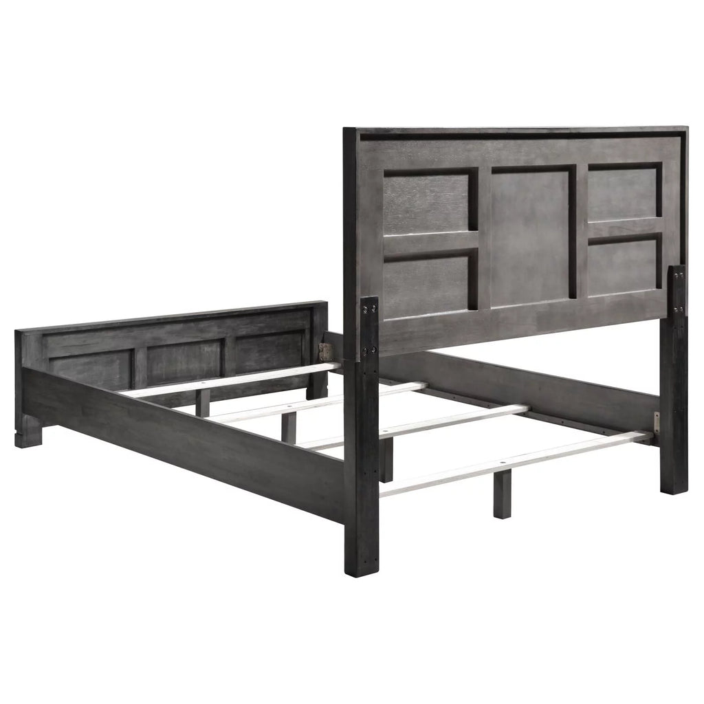 Dark Grey Rectangular Panel Bed F196171