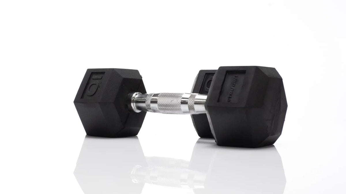 10lb Black Rubber Hex Dumbbell Pair M78540