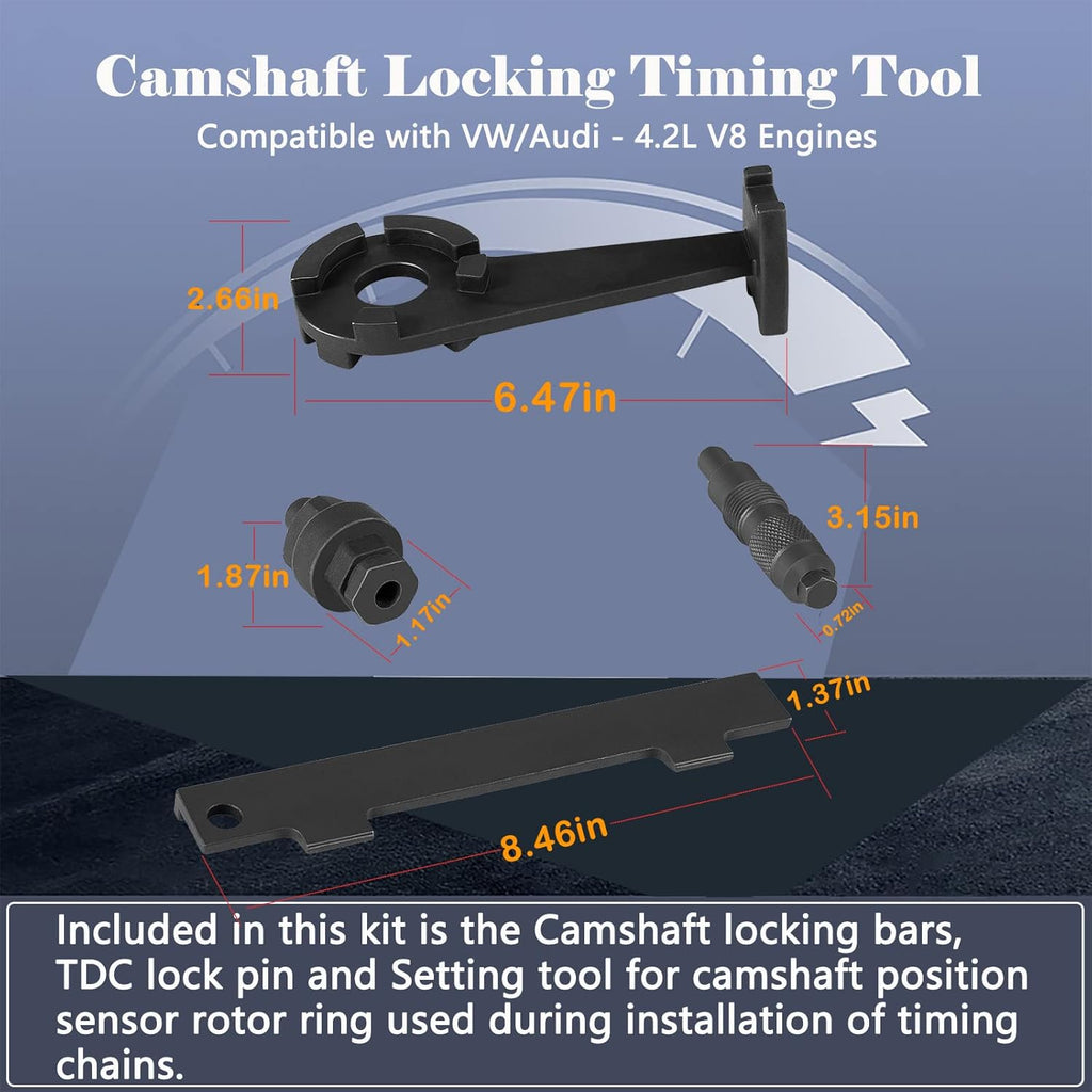 Compatible with VW Audi 4.2L V8 Engines Camshaft Locking Timing Tool Kit 6-Piece Pack of 2 D652