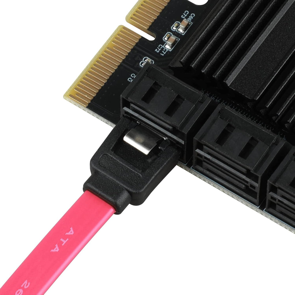 PCIe X4 6 Ports SATA III Expansion Card 6 Gbps with 6 SATA Cables I689