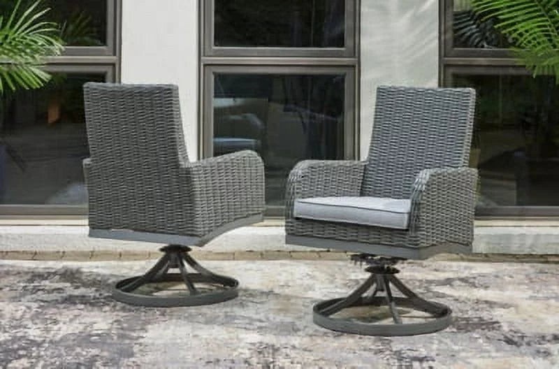 Gray Swivel Chair Set of 2 B34441