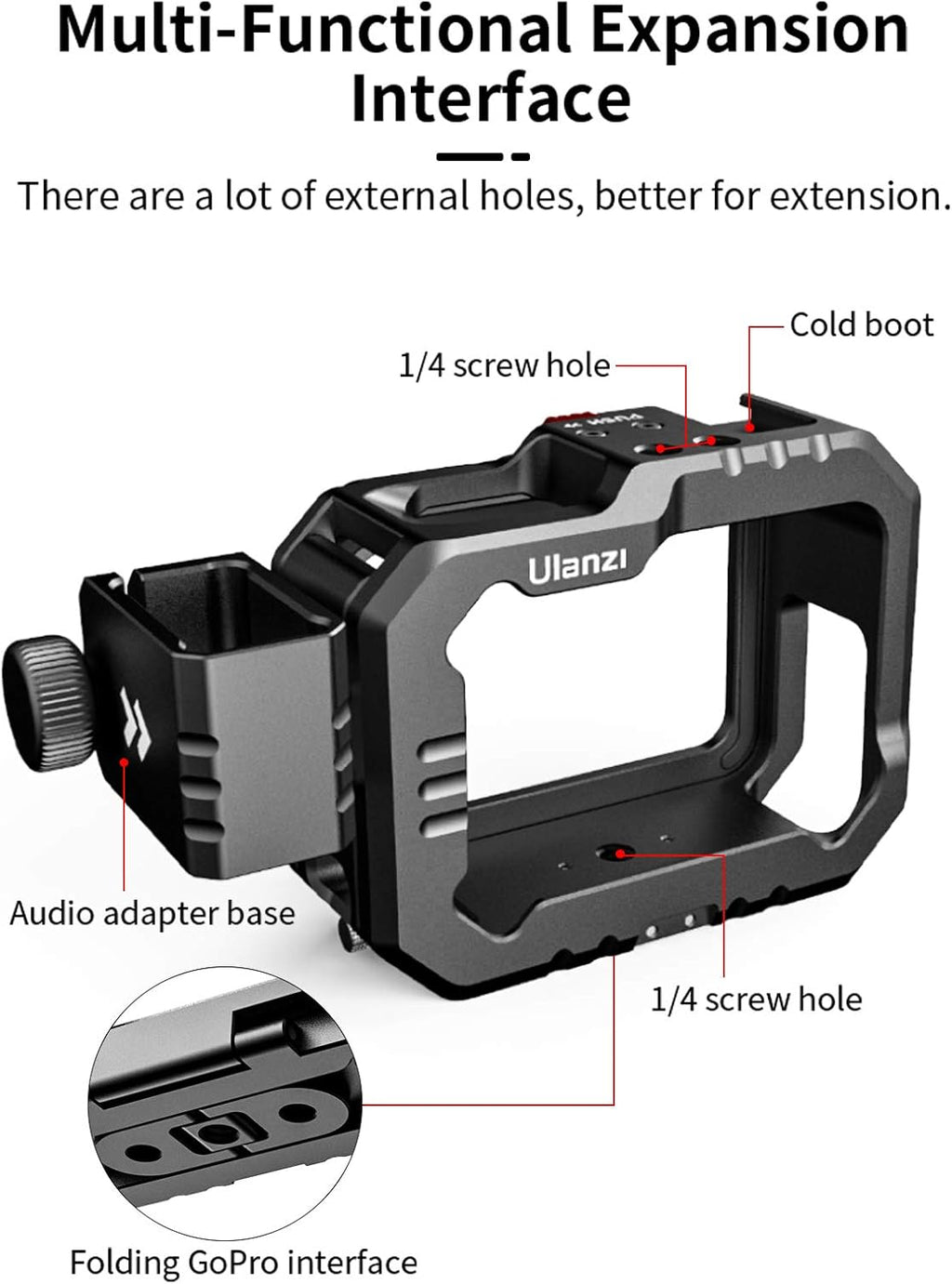 Aluminum Video Case with Cold Shoe Mount for Gopro 9/10 M673000