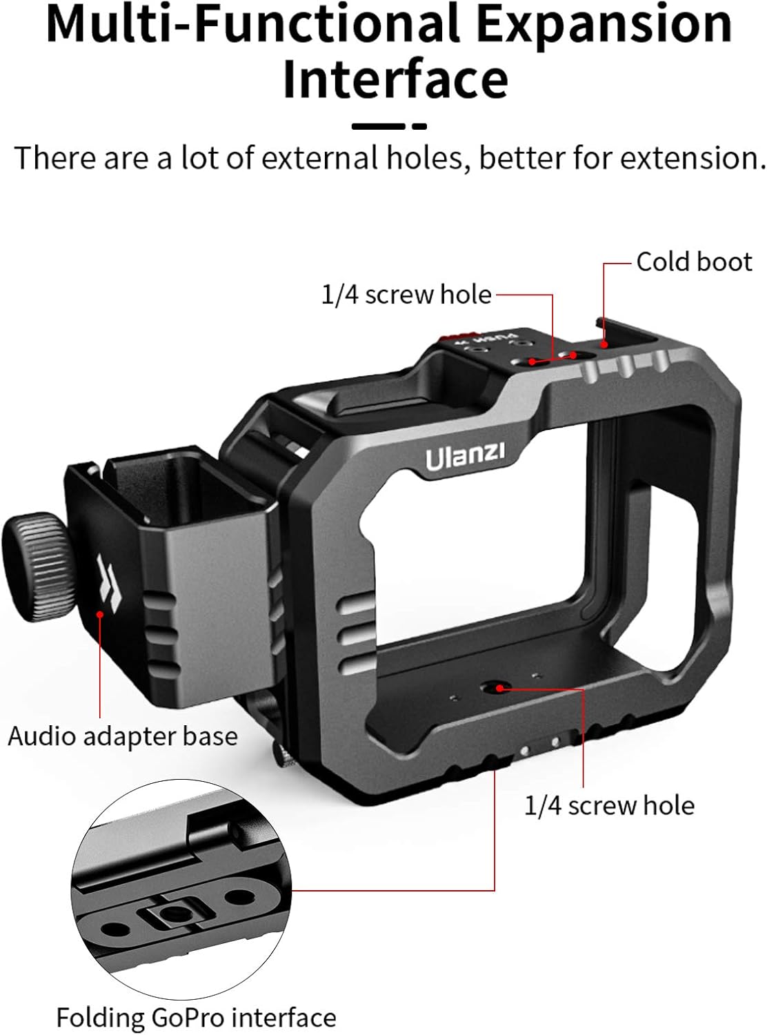Aluminum Video Case with Cold Shoe Mount for Gopro 9/10 M673000