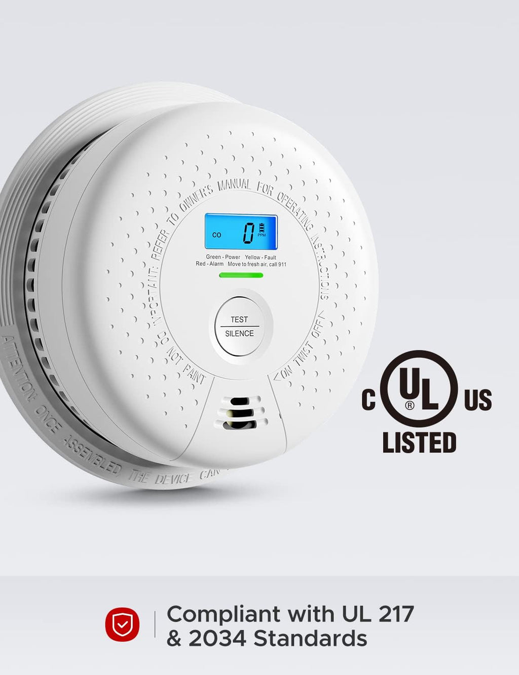 10-Year Battery Smoke and Carbon Monoxide Alarm with Display, 5-Pack V50888