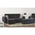 Black Microfiber Sectional F58304