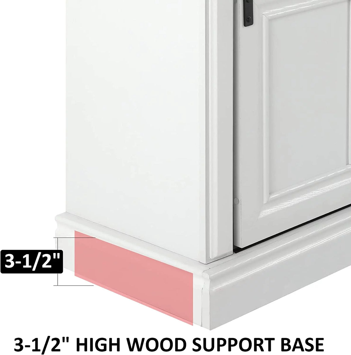 White TV Stand with Barn Door R6940