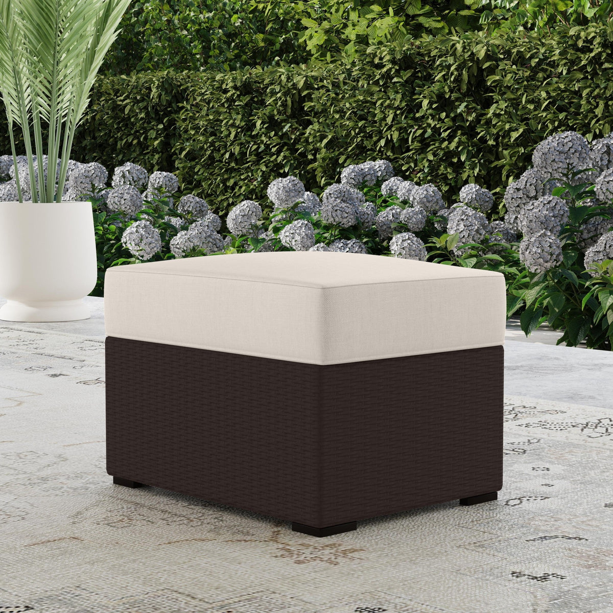 Brown Outdoor Ottoman I885