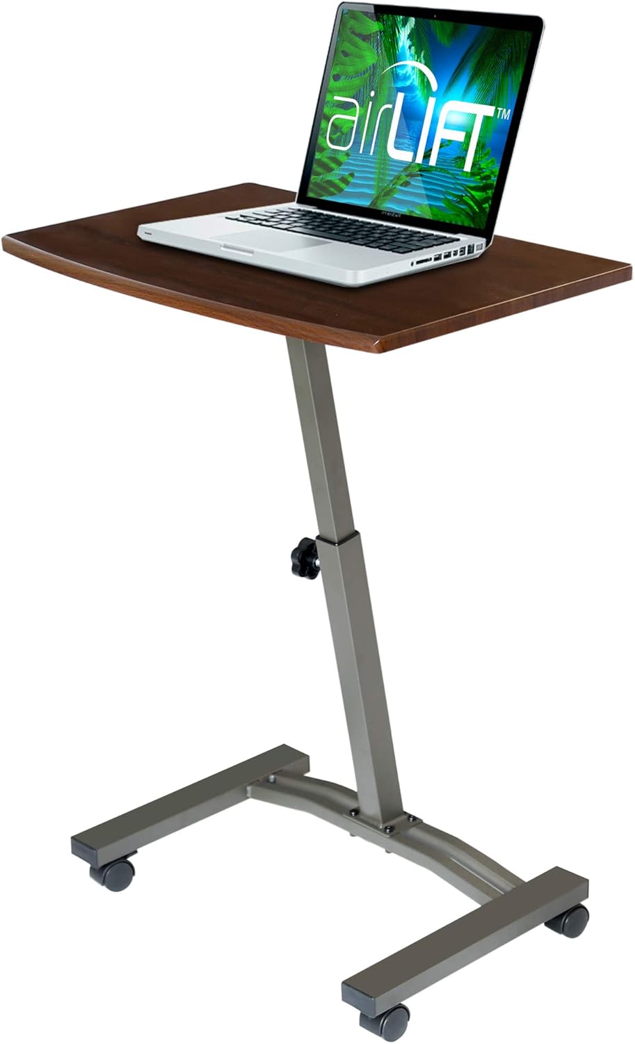Mobile Height Adjustable Laptop Workstation Desk Cart with Wheels, White V849