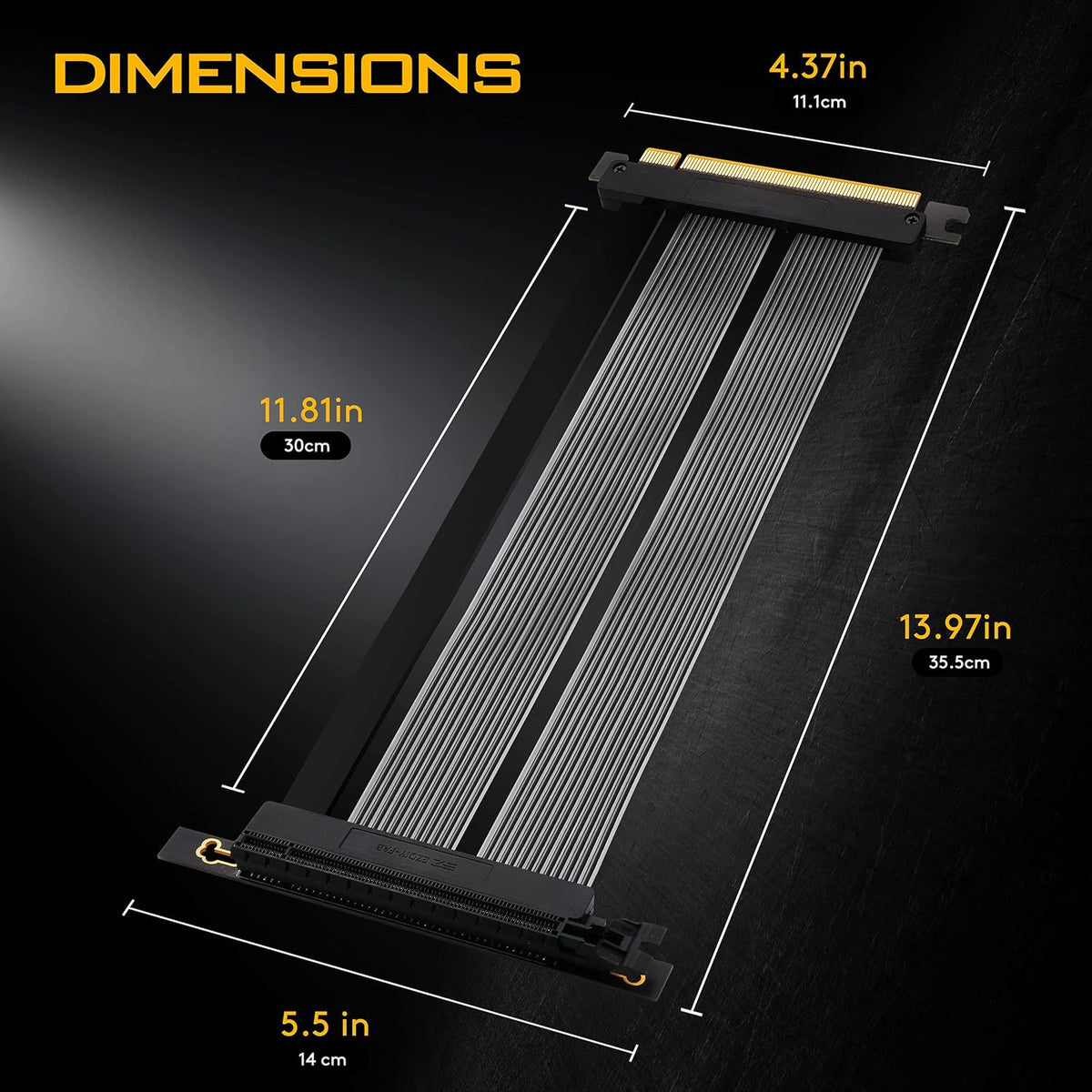 PCIE 4.0 16x Riser Cable GPU Extension Card Right Angle Connector A8636