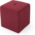 Deep Red Fabric Square Ottoman N48788