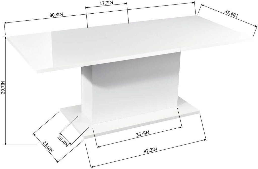 Gloss White Extensible Wooden Dining Table J550
