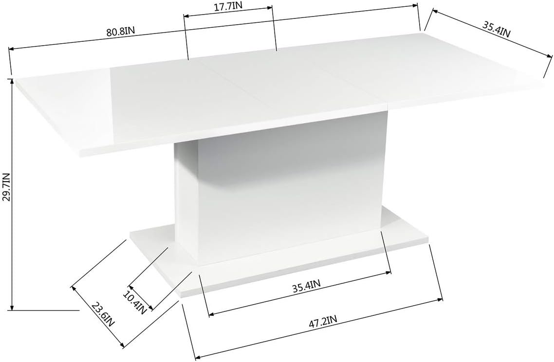 Gloss White Extensible Wooden Dining Table J550
