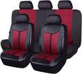 Black Purple Leather Car Seat Covers Full Set B402