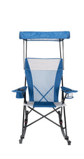 Blue and Grey Mesh Rocking Camp Chair with Canopy J51271