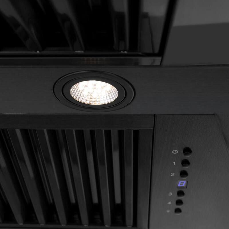 48 in. 700 CFM Ducted Wall Mount Range Hood in Black Stainless Steel G653