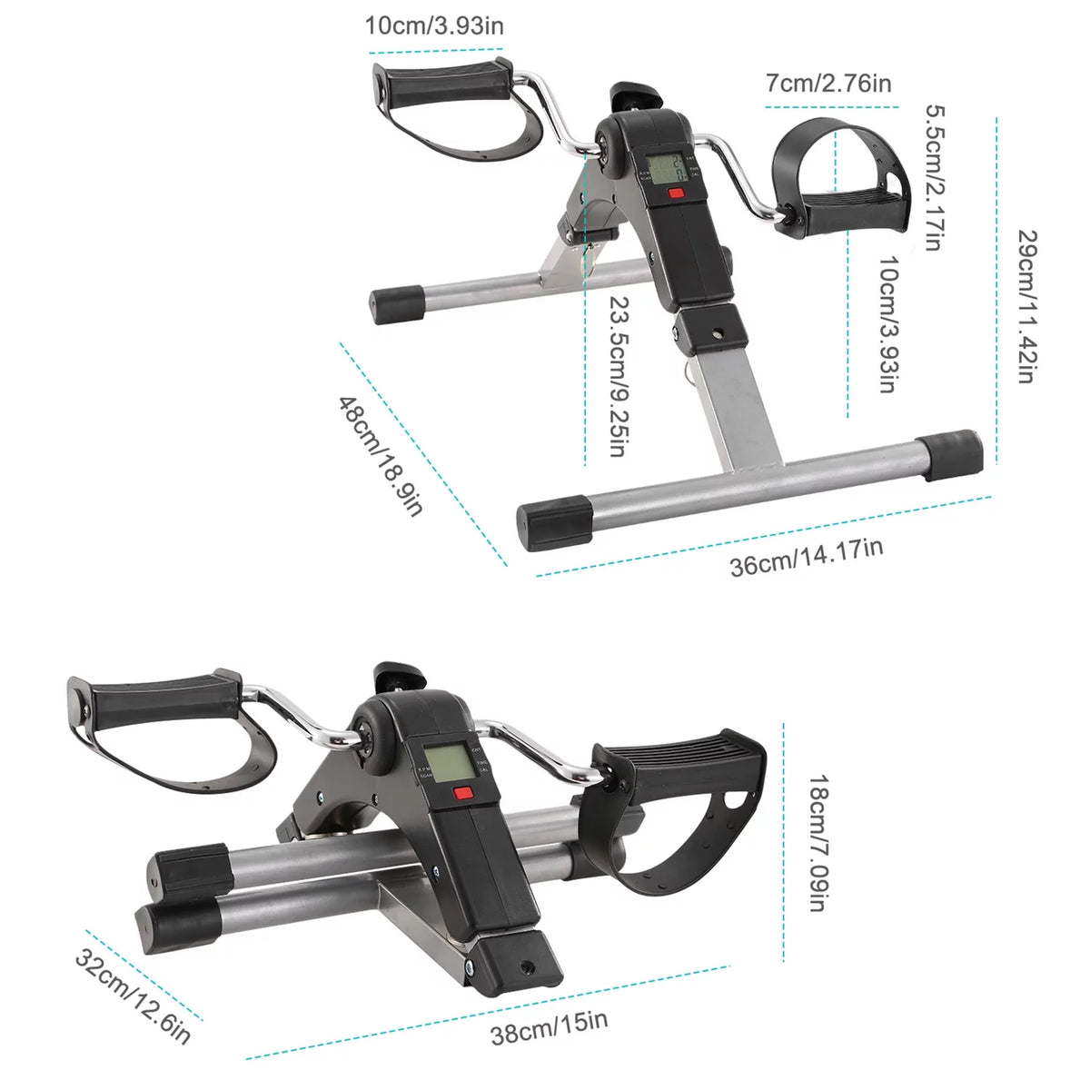 Folding Stationary Exercise Bike LCD Display Black Z7663