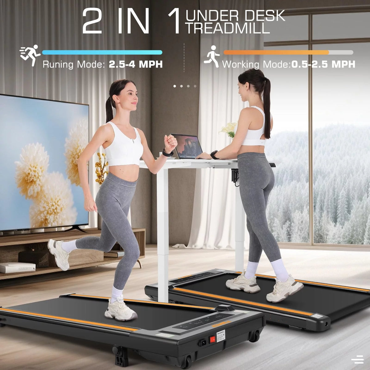 Under Desk Treadmill with Remote Control, Black S423341