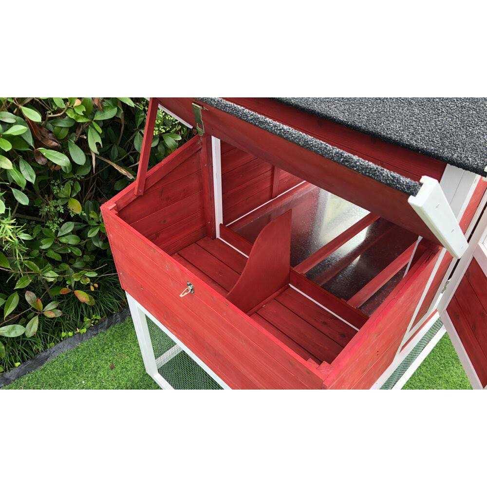 Elevated Wooden Chicken Coop with Ramp Nesting Box G8059