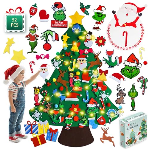 Felt Christmas Tree with 52 Ornaments K543850