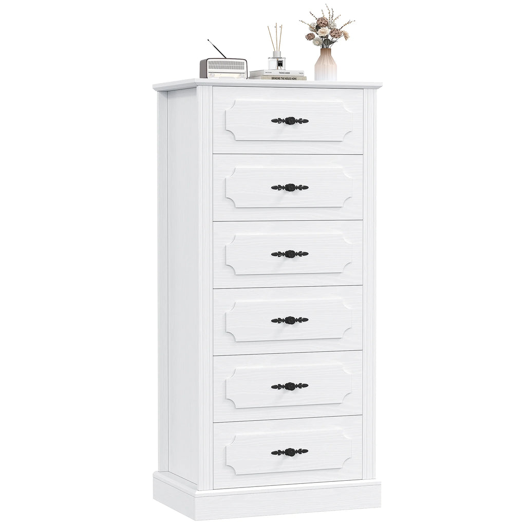 White 6 Drawer Wood Dresser E310926