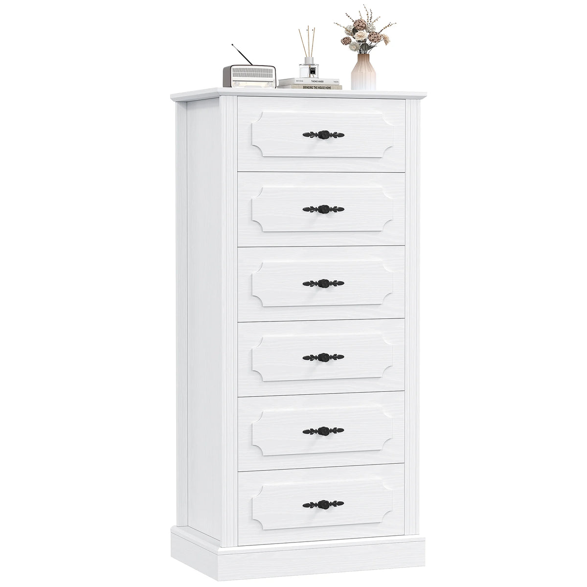 White 6 Drawer Wood Dresser E310926