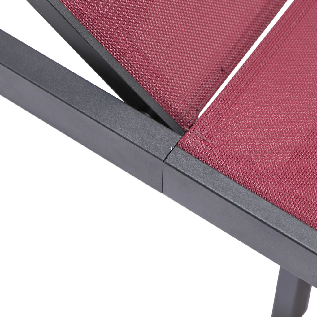 Black Powder Coated Aluminum Sling Chaise Lounge Chair Set of 2 Z186712