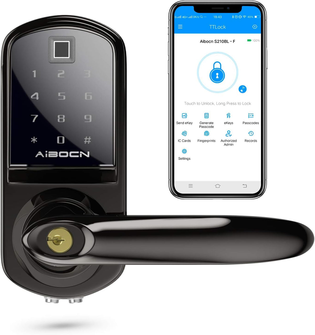 Keyless Entry Door Lock with Touchscreen Keypad N725