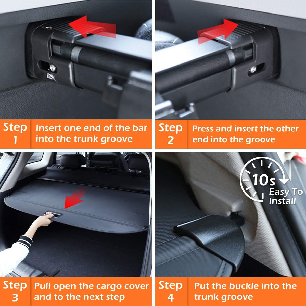 Retractable Waterproof Trunk Cargo Cover W824400
