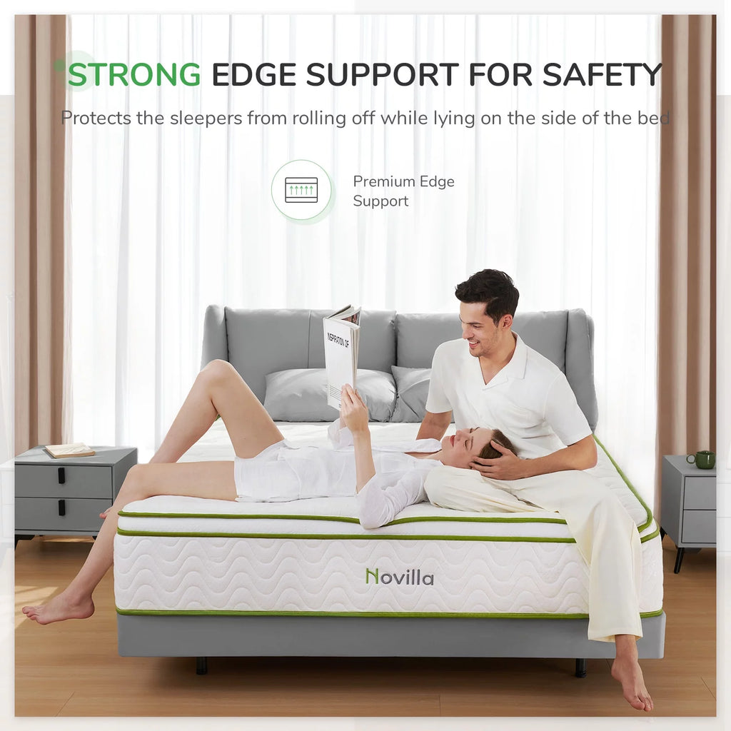 10'' Cooling Gel Memory Foam Pocket Spring Hybrid Mattress California King Size P717297