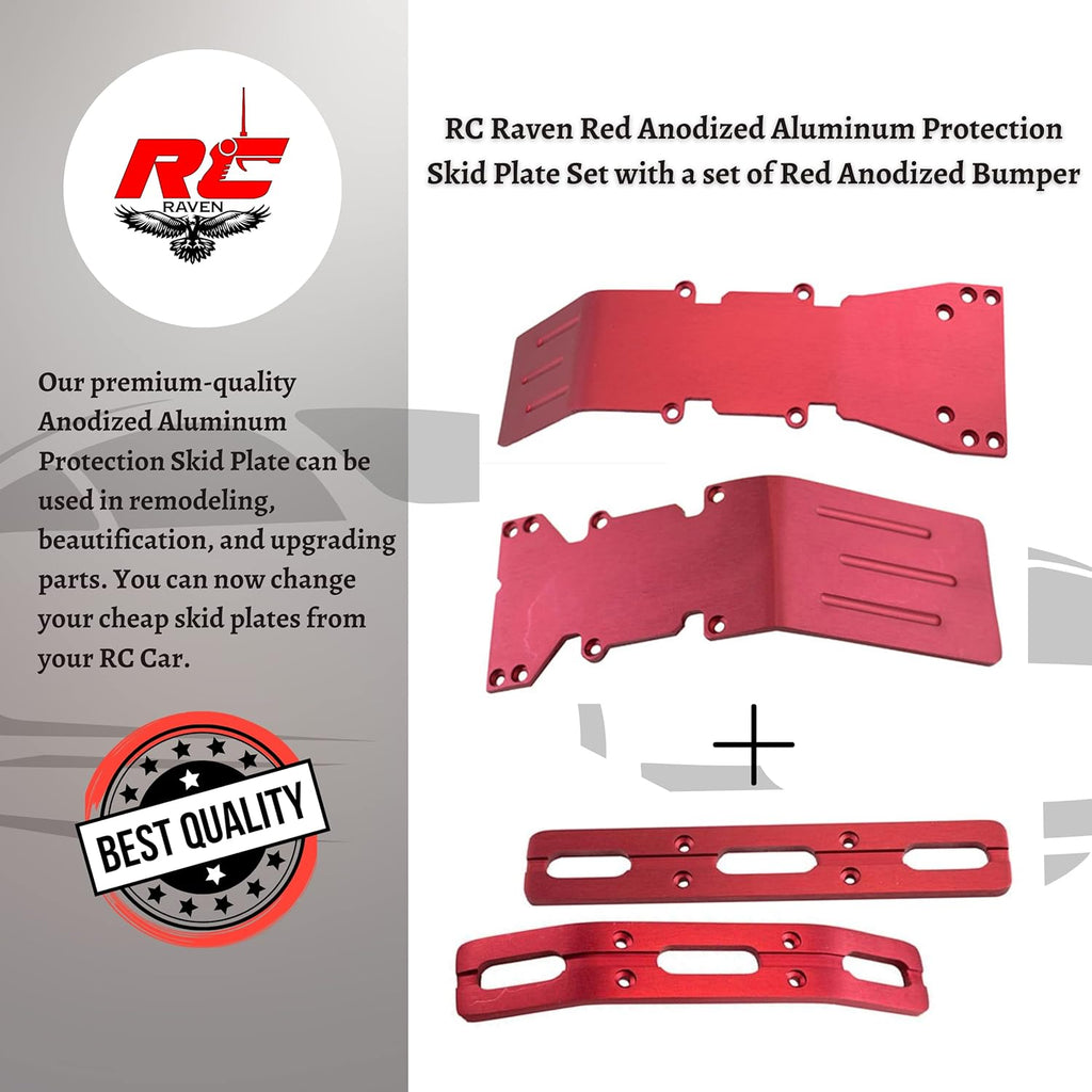 Red Anodized Aluminum Front and Rear Skid Plate C85701