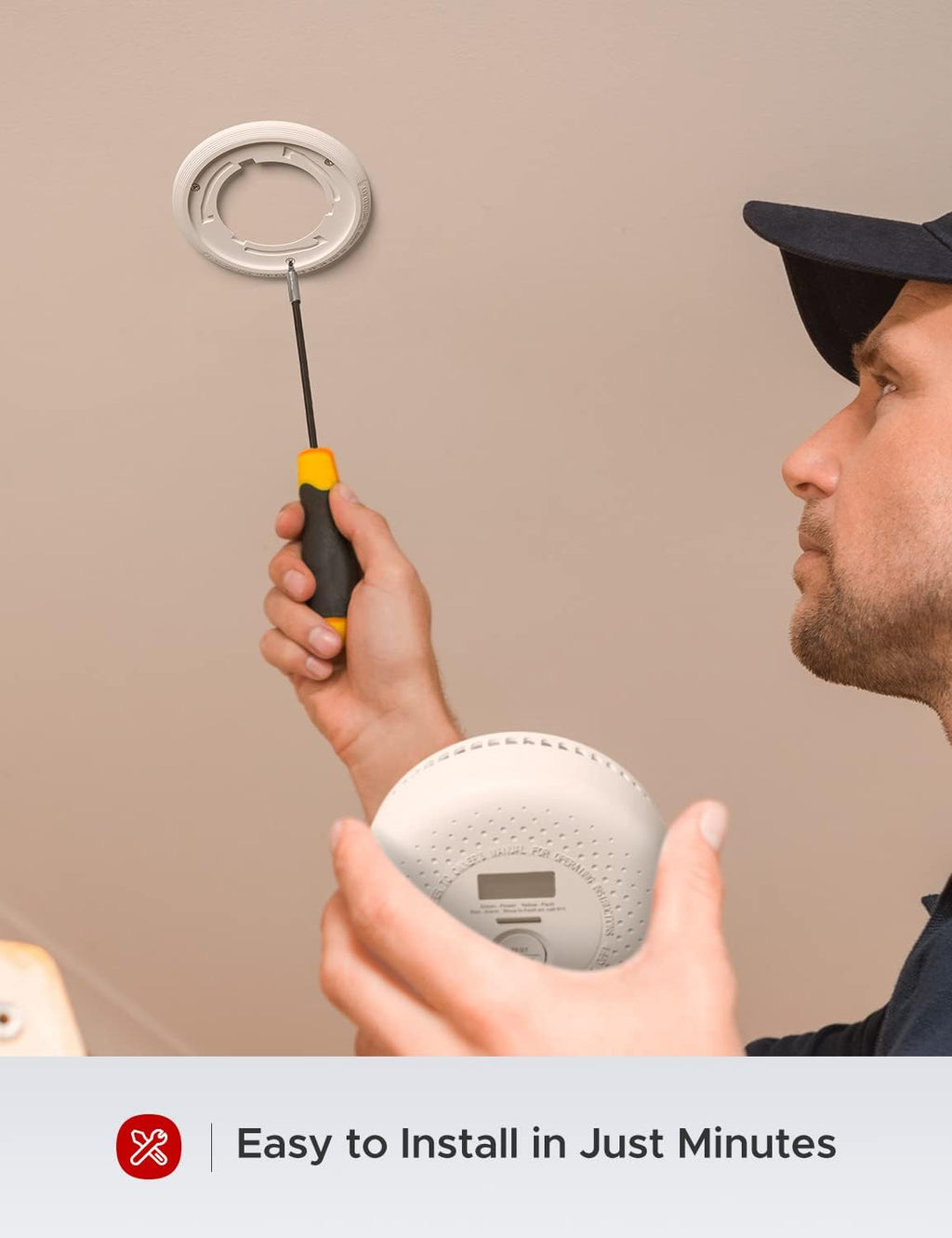 10-Year Battery Smoke and Carbon Monoxide Alarm with Display, 5-Pack V50888