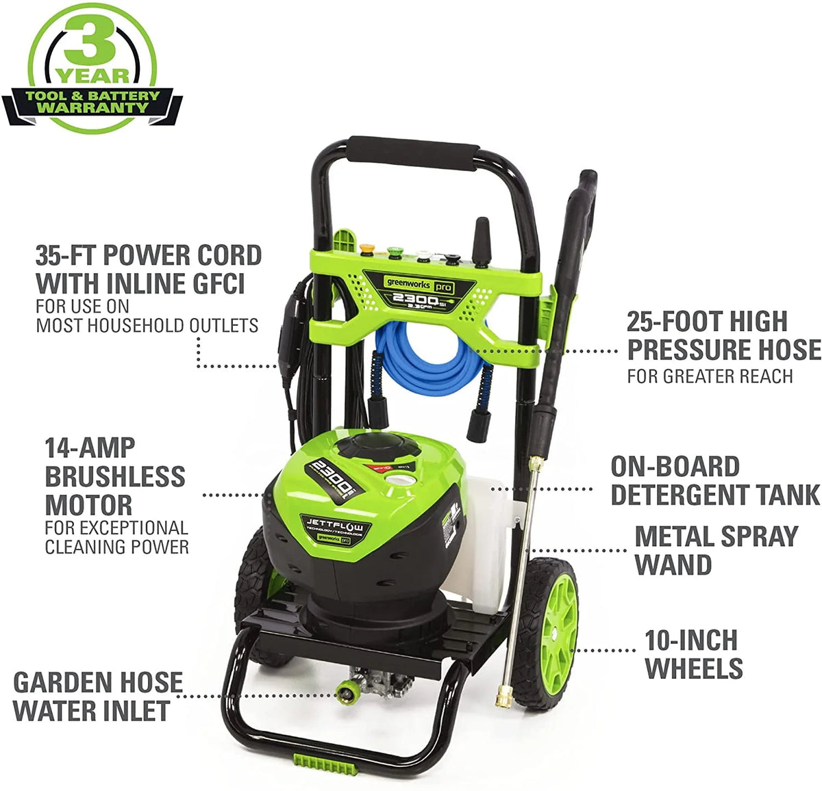 2300-PSI 14 Amp 2.3-GPM Brushless Pressure Washer R27617