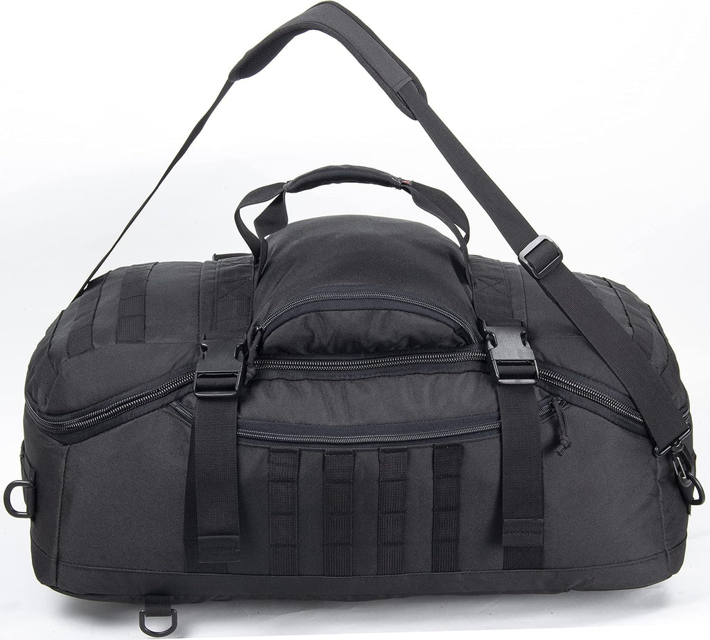Black MOLLE Compatible Tactical Duffel Bag K895355