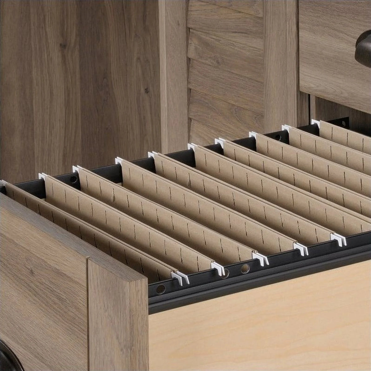 Modern Wood Computer Desk with Hutch V59647