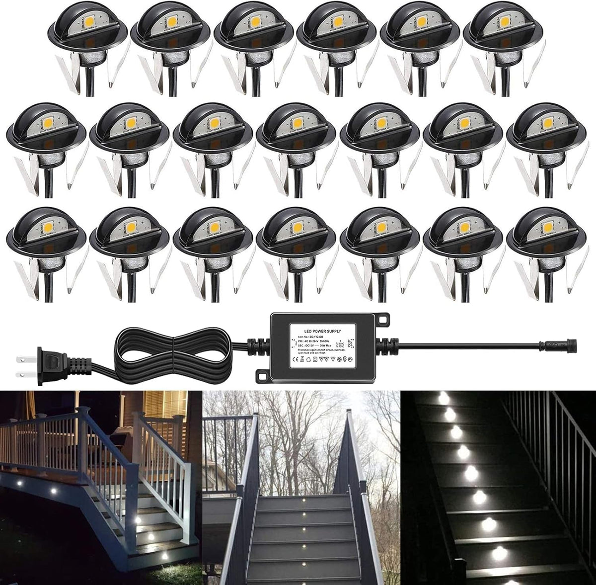 Low Voltage IP65 Bronze LED Deck Stair Lights, Pack of 10 F957145