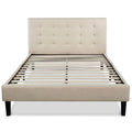 King Size Upholstered Platform Bed Frame with Tufted Headboard R238888