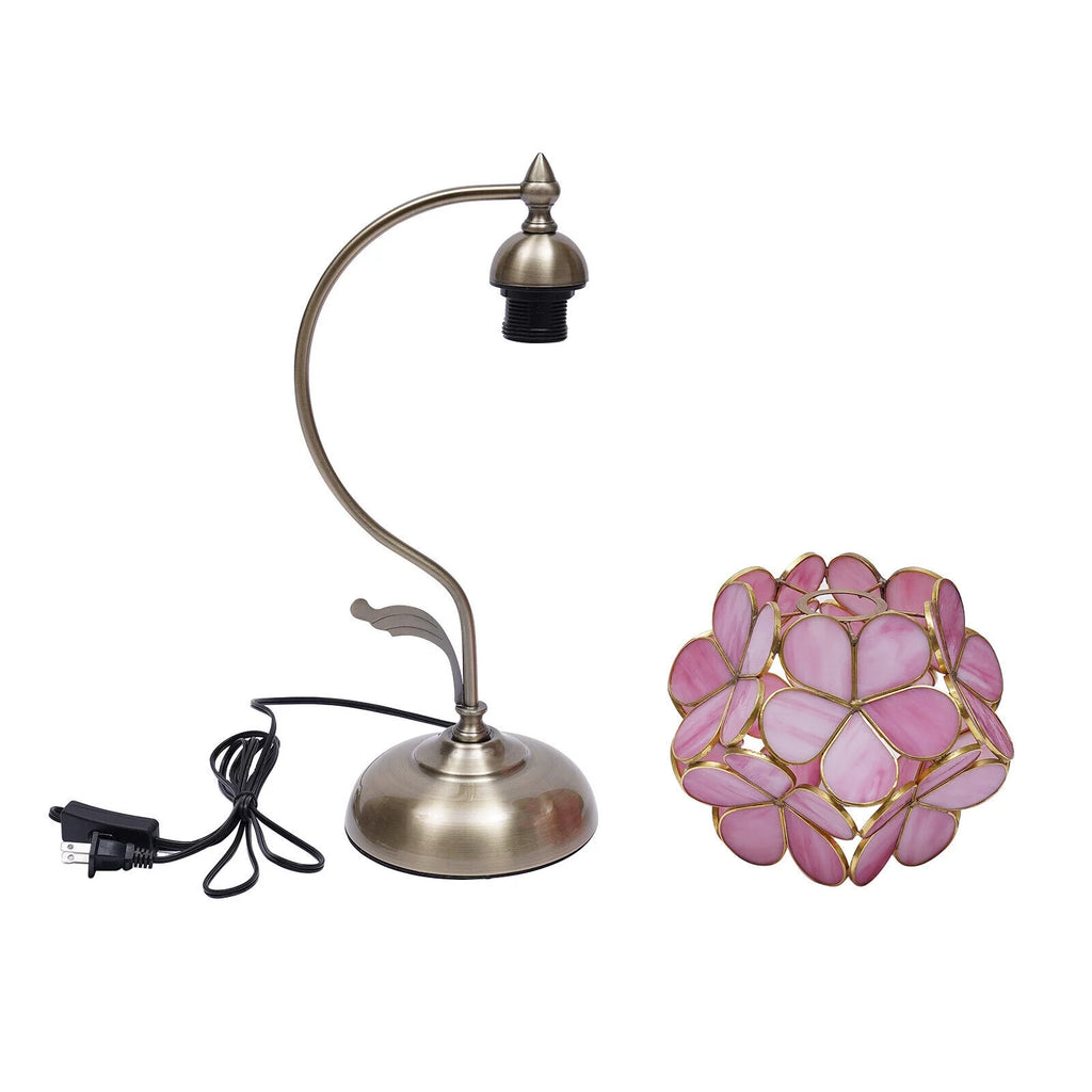 Stained Glass Table Lamp with Petal Lampshade R62275