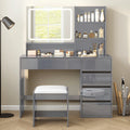 Gray Vanity Desk with Mirror and 4 Drawers Y288411