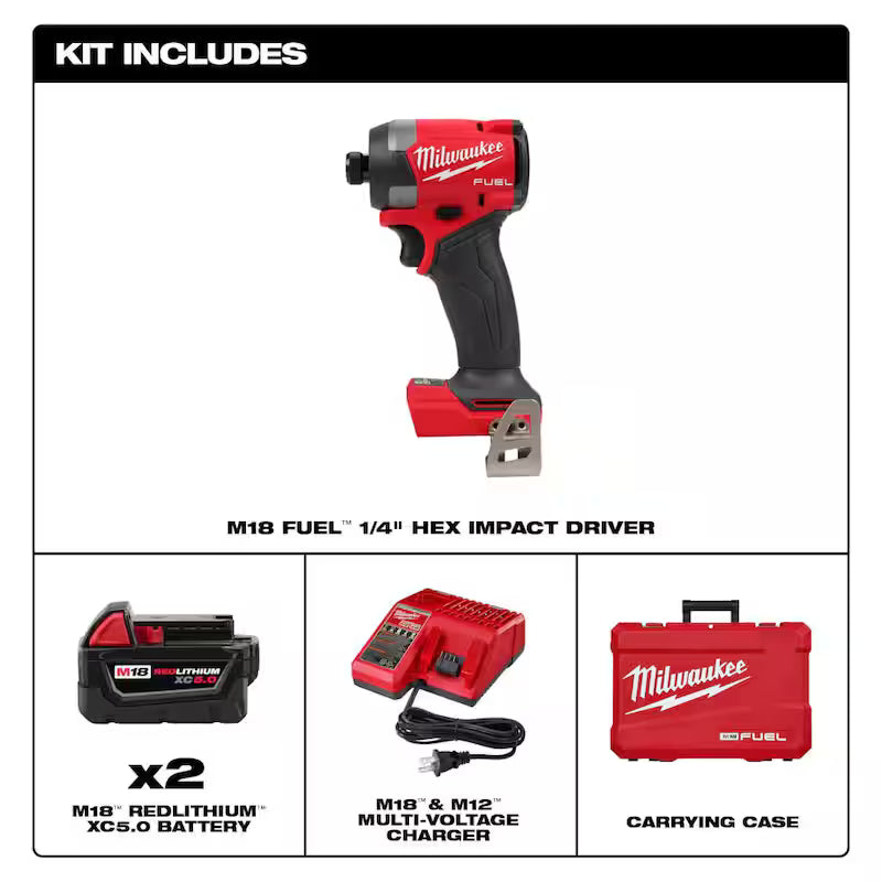 18-V Lithium-Ion Brushless Cordless 1/4 in. Hex Impact Driver Kit with Reciprocating Saw M40153