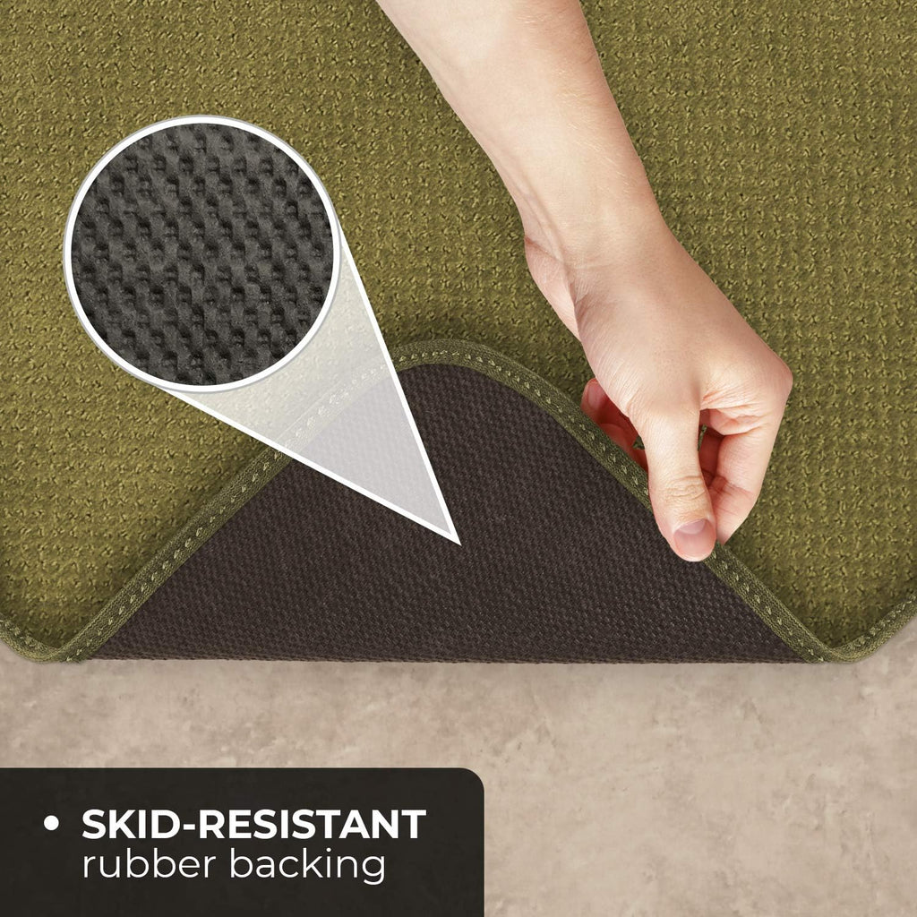 Olive Green 18 Feet X 48 Inches Skid-Resistant Carpet Runner Z212690