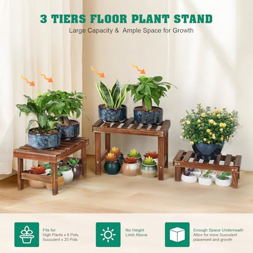 3 Tiered Wood Plant Stand Shelf F697352
