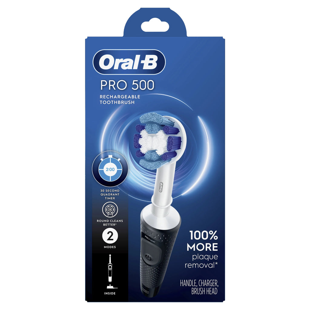 Electric Toothbrush with Brush Head, Rechargeable, Black P3548