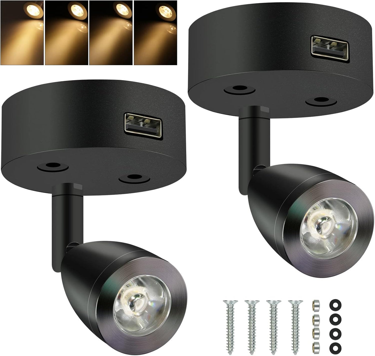 4PCS DC12-24V LED Reading Lamp with USB Port N2080