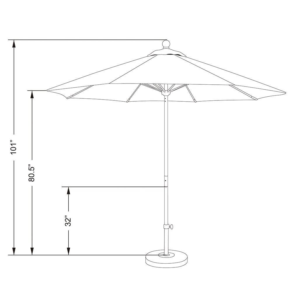 9 Ft Fiberglass Market Umbrella Navy Blue B950208