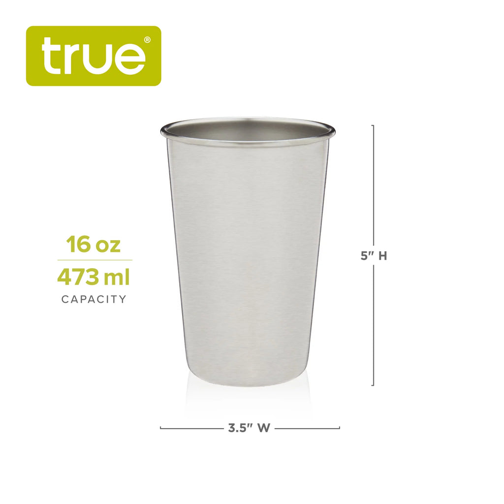 Stainless Steel Pint Glasses 16 Oz Set of 4 P214