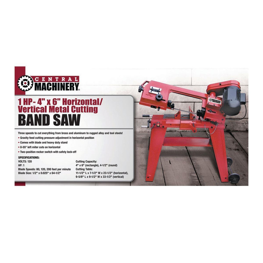 1 HP 4 in. x 6 in. Horizontal/Vertical Metal Cutting Band Saw B74791