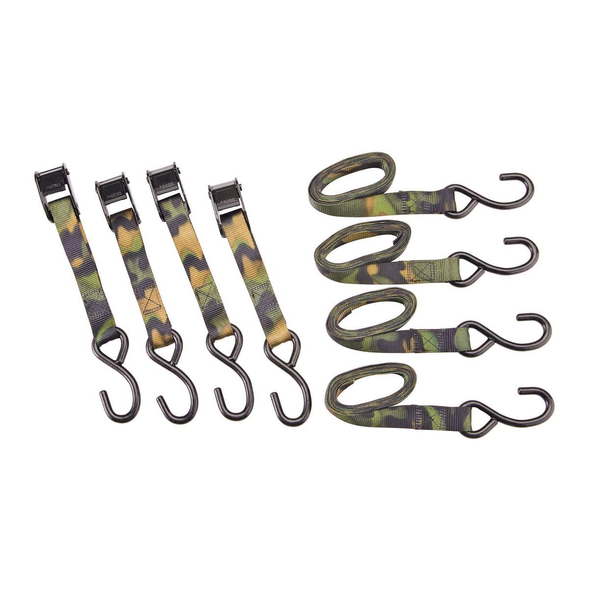 400 lb. Capacity 6 ft. x 1 in. Camouflage Cam Buckle Tie Downs, 4 Pack H151884